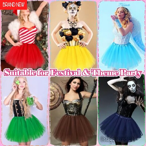 5 Layer Tulle Tutu Skirt One Size Adjustable Waist Fluffy Party Costume - Picture 3 of 7